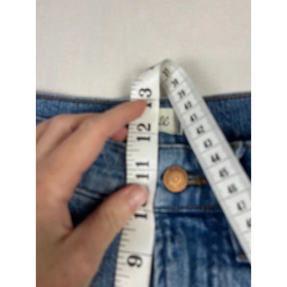 Madewell The Perfect Vintage Jean Medium Wash Raw Hem High Rise Tapered Size 27